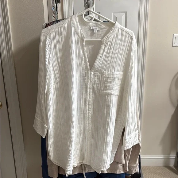 J Jill White Gauze Tunic - Picture 1 of 3